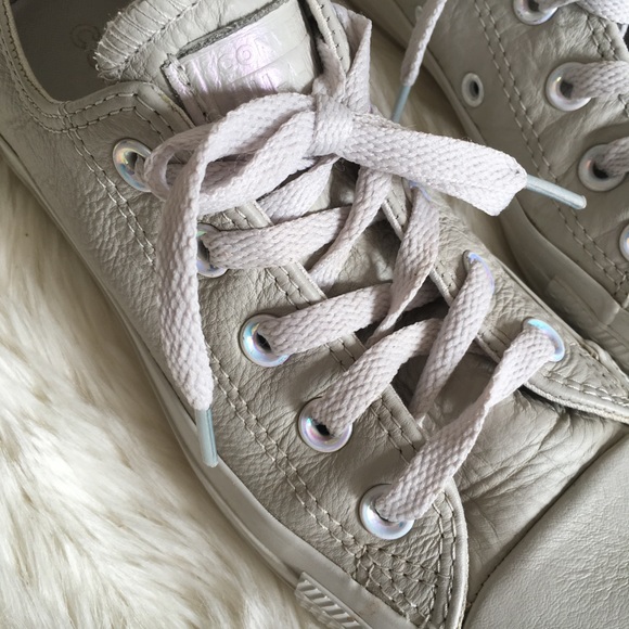 Converse Ivory Leather Holographic Sneakers - Picture 4 of 8